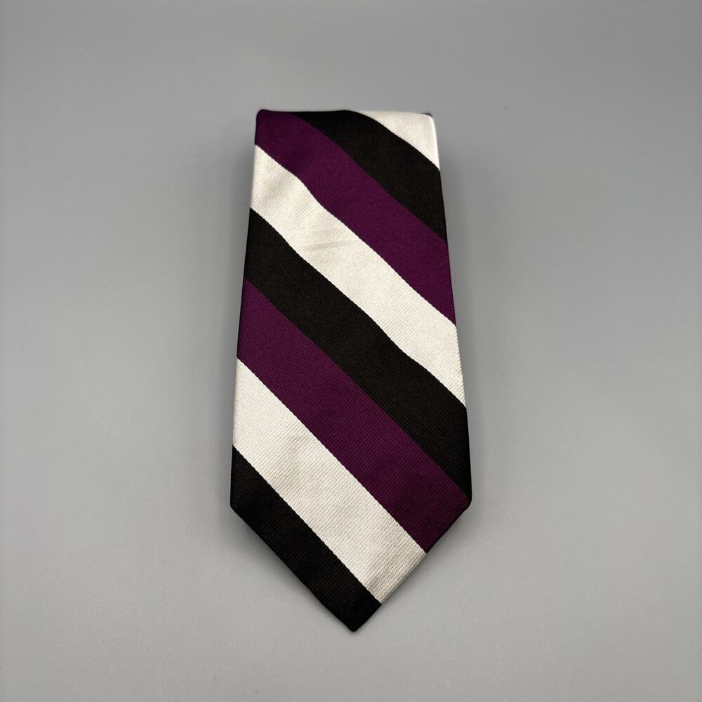 Robert Talbott Cate School Tie Silk Purple Striped USA